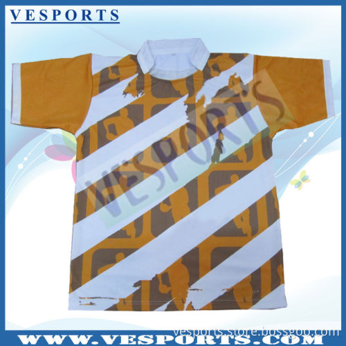 New Sublimation Short Sleeve Polo-Neck Rugby Shirt